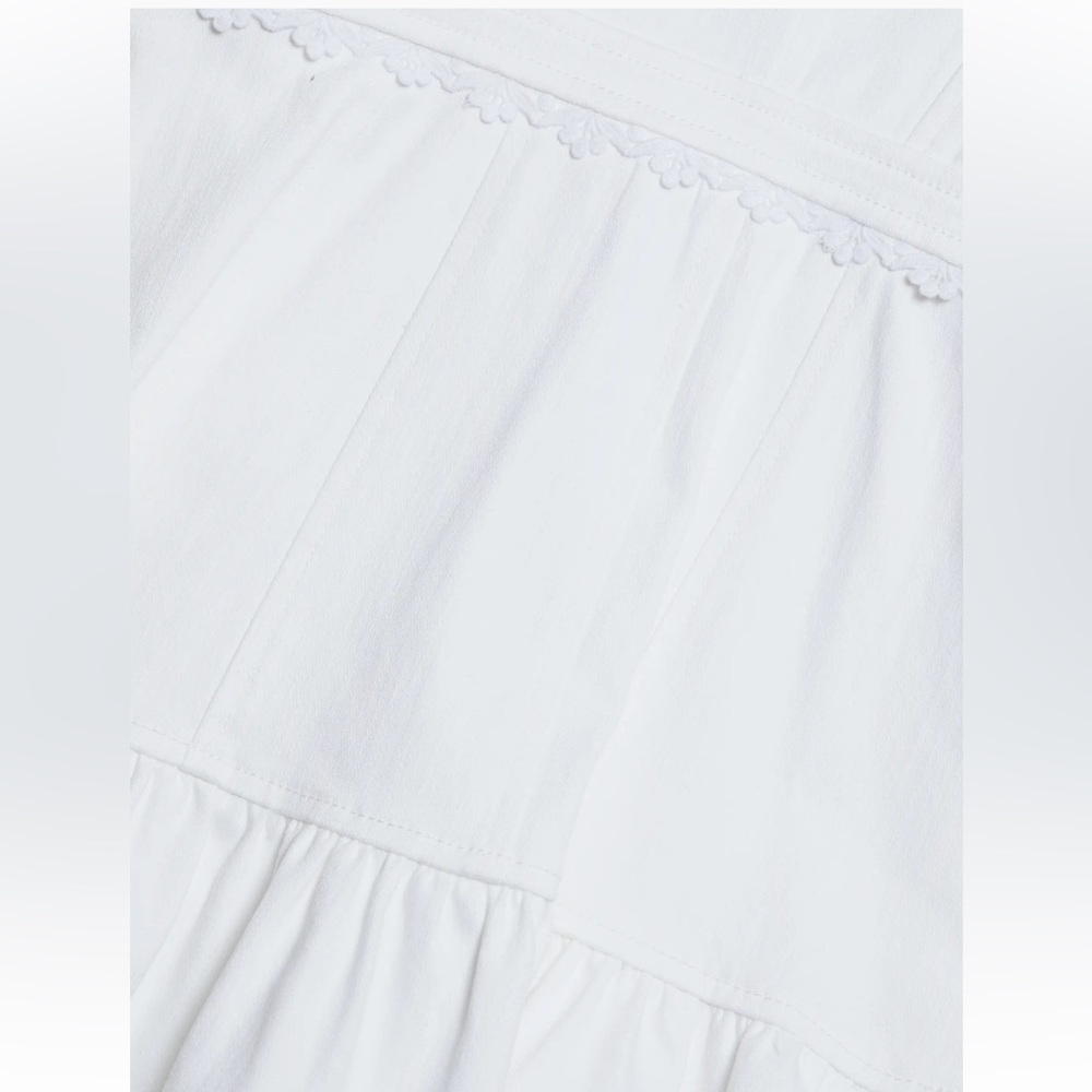 NEW 🦢Cinq à Sept
Vineyard Lace Minidress White Lace Trim Dress - Picture 6 of 9